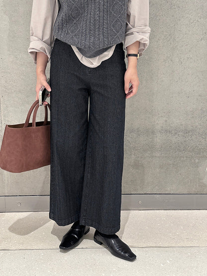 【cim6121】實拍超顯瘦顯腿直彈性九分黑色牛仔褲251030