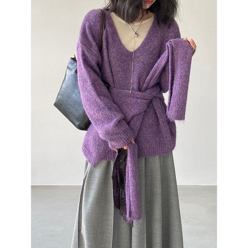 【cim8802】實拍纯色溫柔針織毛衣+針織披肩(羊毛8）251114