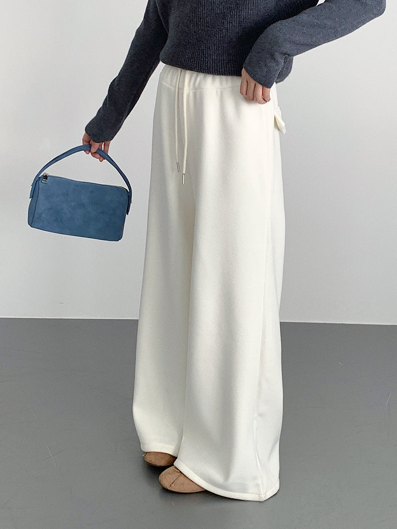 【LD11056】實拍慵懶高級感超修飾微喇叭衛褲251209