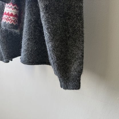 【YP6106】 實拍費爾島提花針織外套＋圍巾(含羊毛3%) 251023