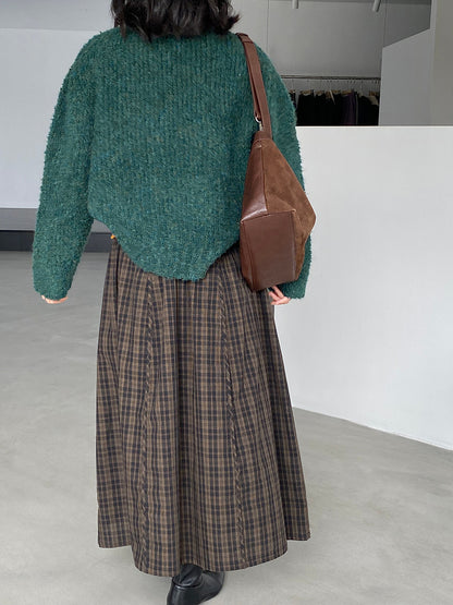 【cimz6381】實拍日系復古格紋內里加絨加厚A字裙251128