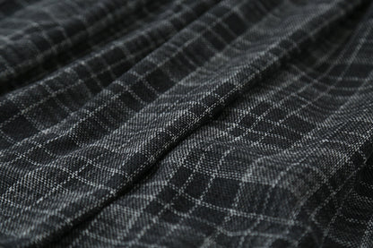 【LD11008】實拍復古毛呢格子高腰a字裙(左右有口袋）251110