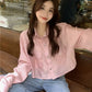 【F05101】實拍甜美粉色工裝短版襯衫外套240506