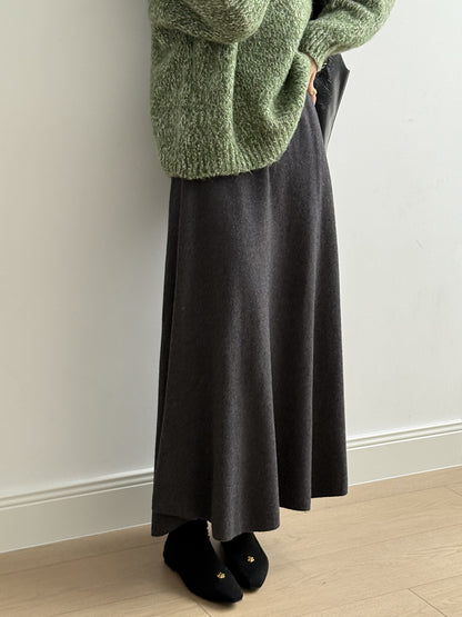 【Y0723】實拍冬季簡約針織大擺A字裙（棉羊毛4%)251106