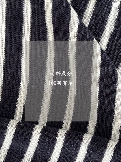 【cimzF672】韓系慵懶微性感✨一字領蝙蝠袖寬鬆條紋短袖針織衫260416