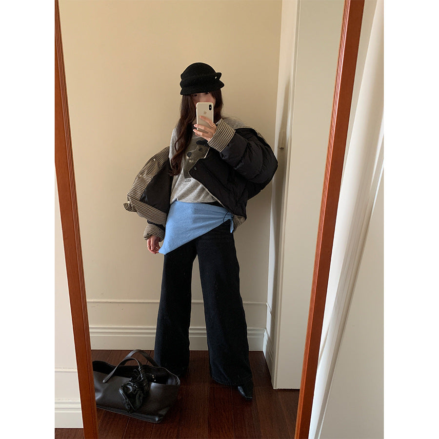 【H5499】實拍 復古磨毛狗狗印花長袖T恤251118