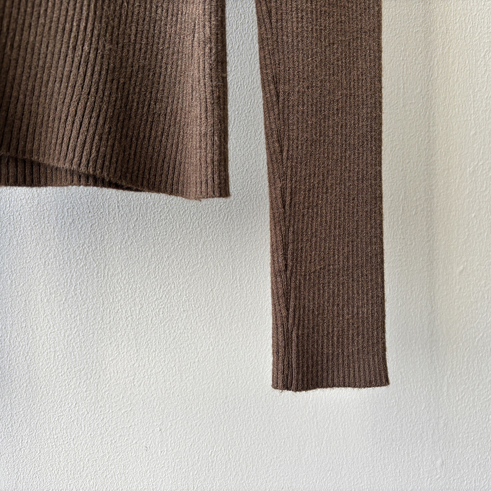 【YP313】實拍冬季氣質簡約v領針織衫251113