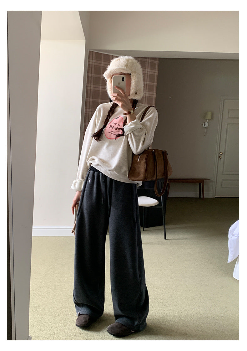 【H5508】實拍M~XL懶懶加厚奧粒絨舒適休閒彎刀褲型251118