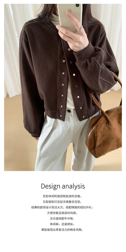 【H567】實拍秋冬挺版圓領棒球服外套251021