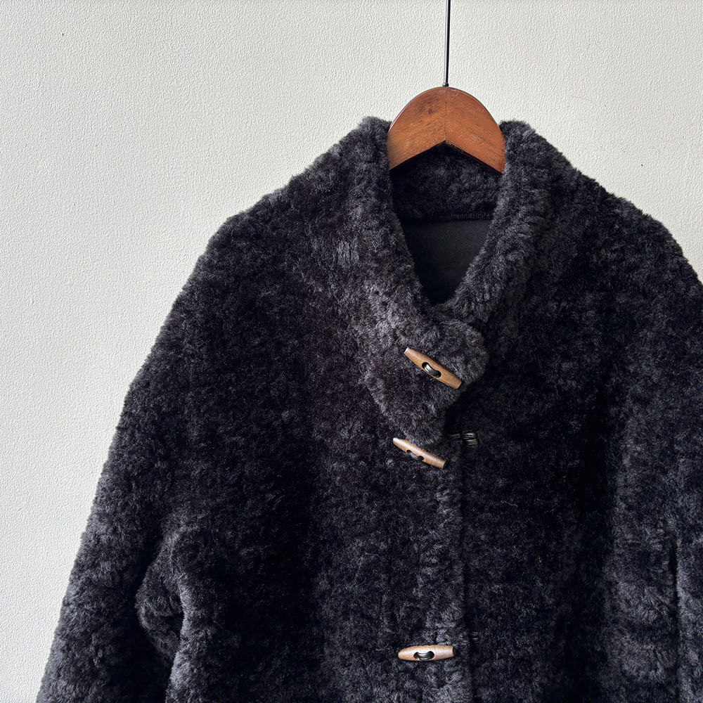 【Y7097】實拍冬季慵懒可愛牛角扣羊羔毛厚外套251113