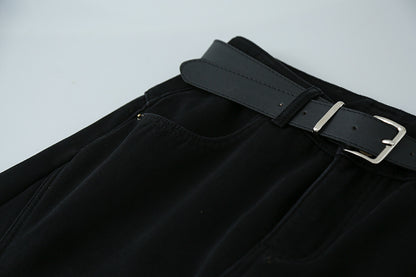 【LD11023】實拍S~XL顯瘦加絨加厚高腰寬鬆彎刀牛仔褲＋腰帶251124