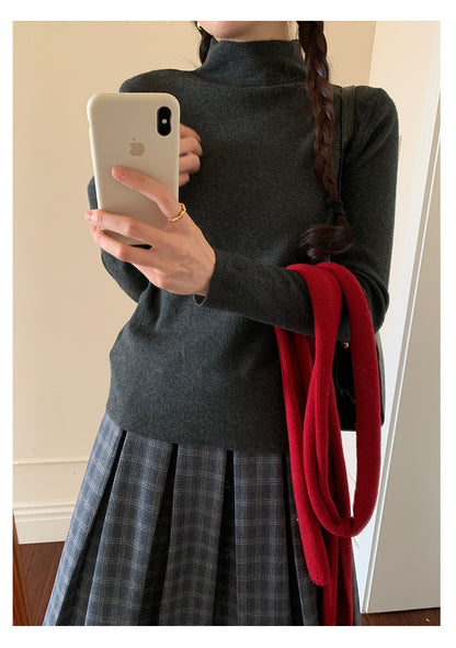 【H5503】實拍基礎純色半高領針織衫251118