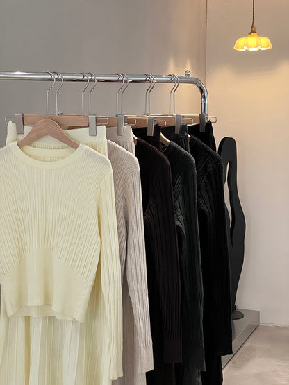 【cimz100789】實拍法式高級感收腰顯瘦針織衫＋針織長裙(分開下單）251120