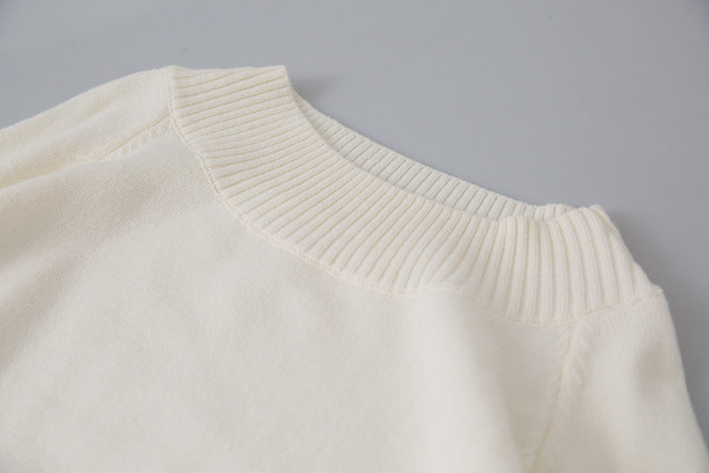 【LD11062】實拍慵懶高級感北極融針織毛衣（可拉一字肩）251209