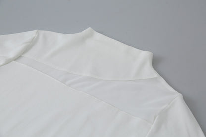 【LD11024】實拍氣質網紗拼接加絨半高領長袖T恤251124