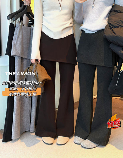 【L9307】實拍檸檬秋冬假兩件屁簾顯瘦加絨微喇休閒褲251208