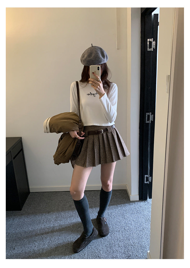 【H5482】實拍磨毛舒適質感刺繡長袖T恤251109