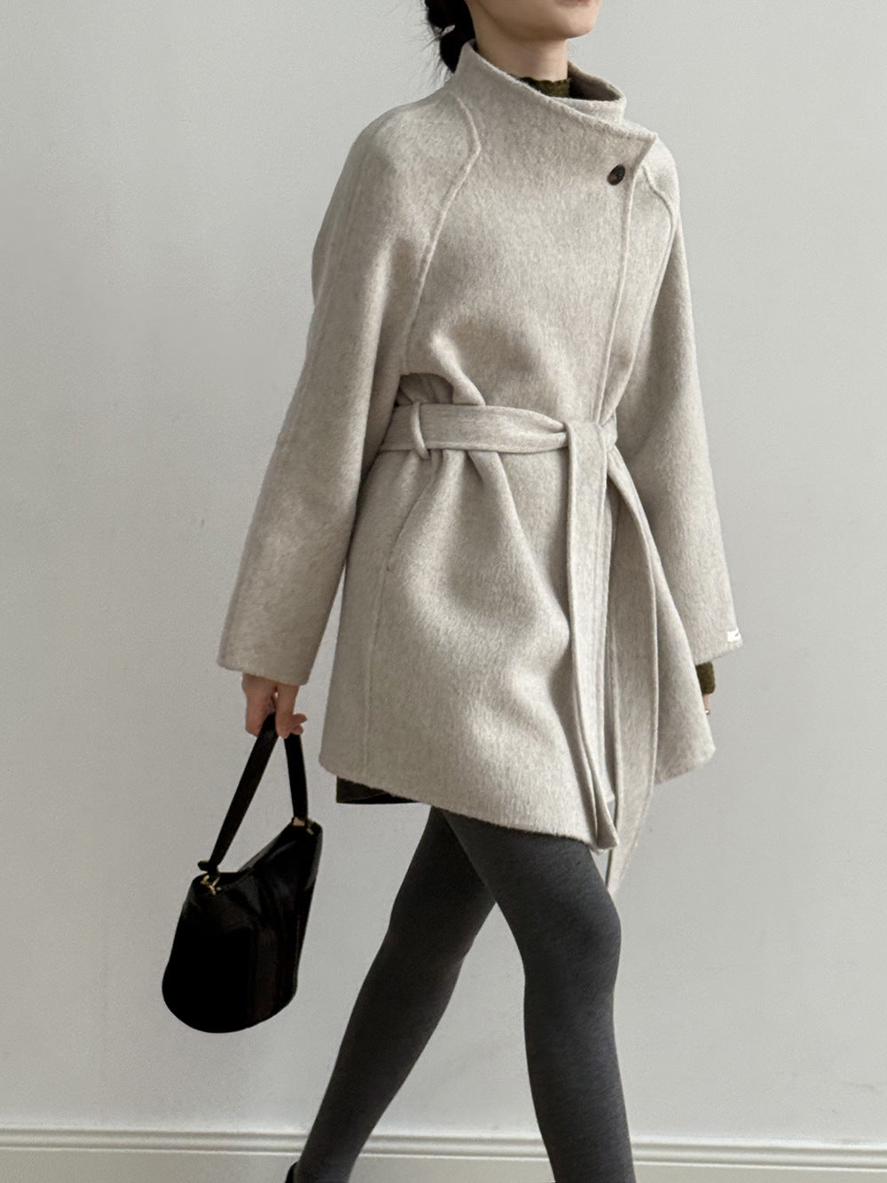 【Y8511】實拍高級感立領羊毛呢大衣外套（棉羊毛52%)251106