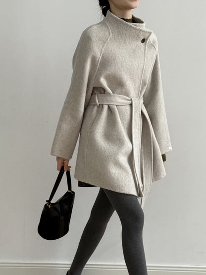 【Y8511】實拍高級感立領羊毛呢大衣外套（棉羊毛52%)251106