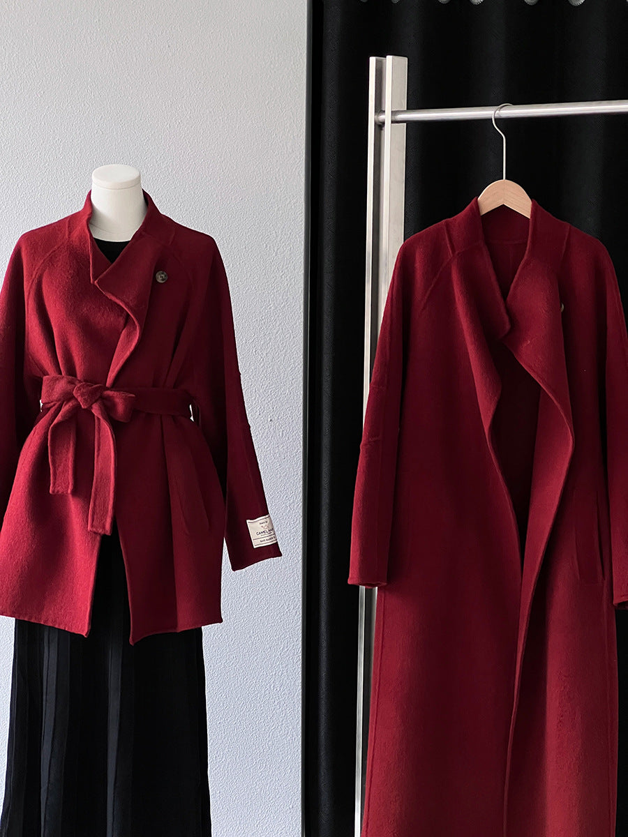 【cimz6616】實拍高級大氣厚款立領雙面羊毛呢大衣外套（羊毛100)251120