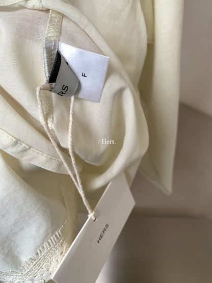 【L80322】Hers法式溫柔度假風🌸百搭顯瘦綁帶V領長袖襯衫260323