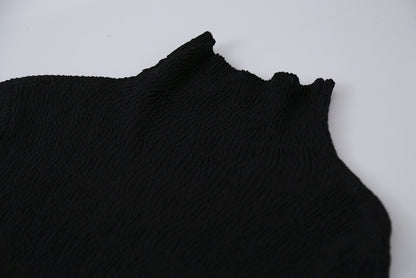 【LD11061】實拍紗網肌理超彈高領修身打底T恤251209