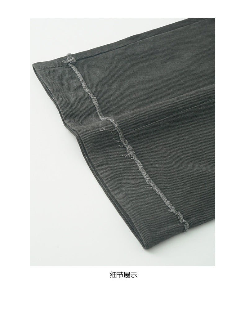 【H5553】實拍重工水洗加厚工裝彎刀寬褲251216
