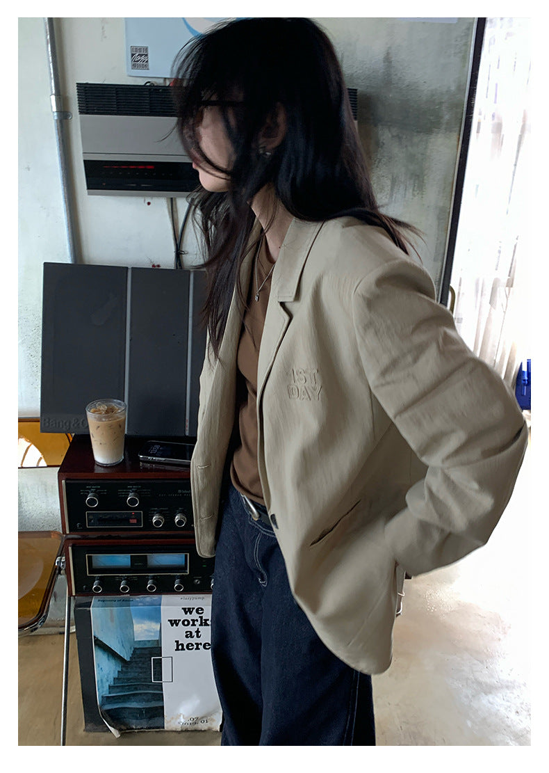 【H5385】實拍韓版秋季顯瘦休閒西裝外套250902