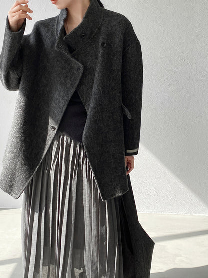 【cim2517】實拍蘇黎世冬日立領雙面呢毛呢外套大衣(100羊毛)251030