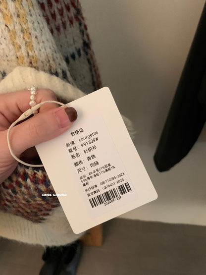 【LH991339】實拍IMISS韓國復古氣質大格紋羊毛8％針織毛衣251215