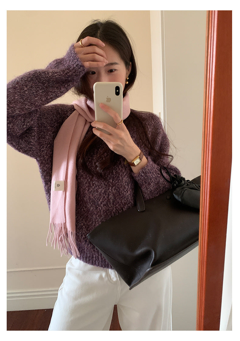 【H5505】實拍復古氣質花紗加厚針織毛衣251118