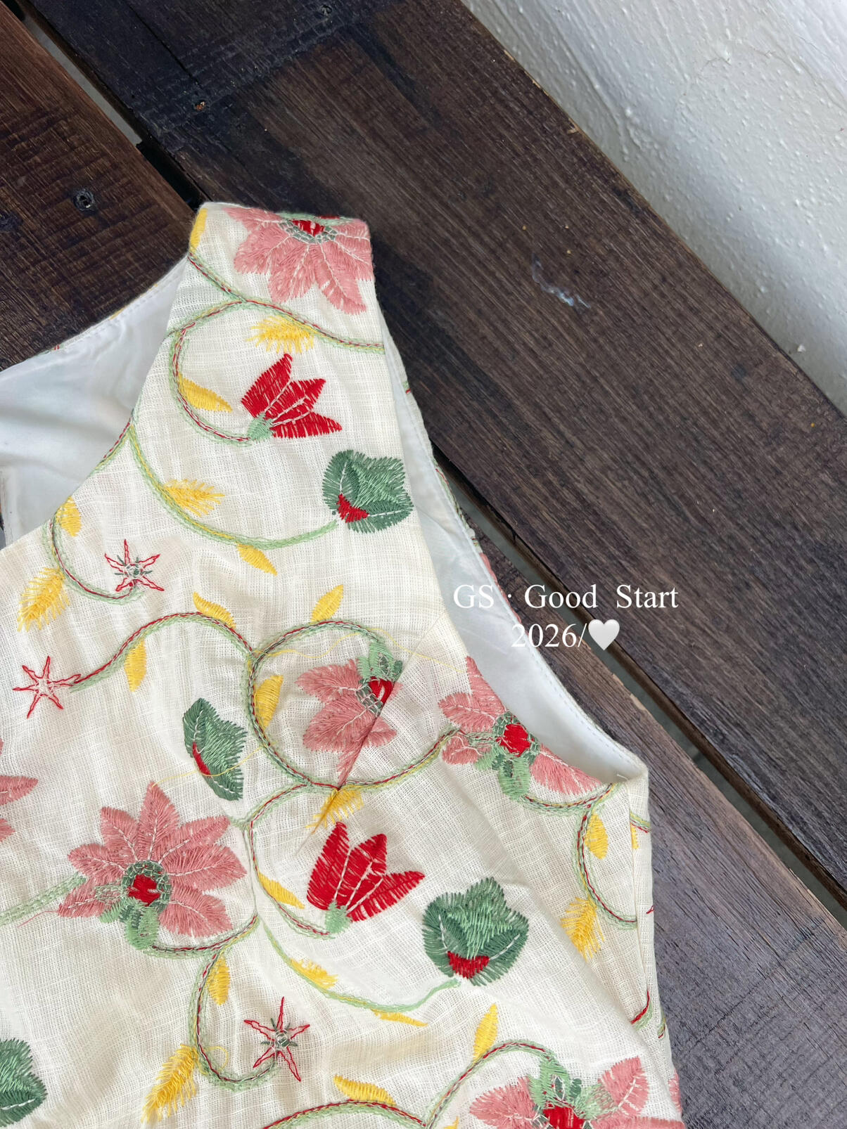 【L818W】甜美初戀少女感✨精緻重工刺繡不規則修身無袖背心260518
