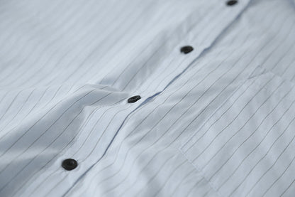 【LD003】實拍中性棉100氣質寬鬆條紋襯衫251103