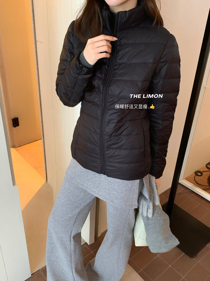 【L1189】實拍M~XL檸檬秋冬輕薄好收納立領保暖白鴨絨外套251117