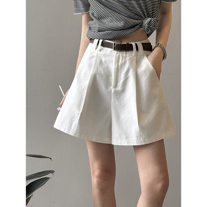 【Y82325】實拍S~XL夏季氣質休閒｜高腰西裝顯瘦短褲（含腰帶）250424