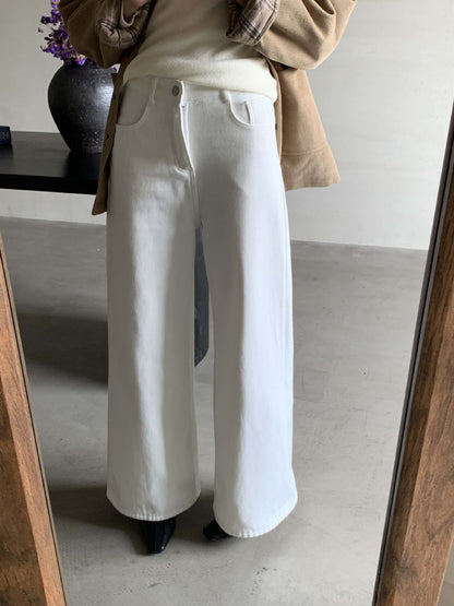 【H5512】實拍S~XL韓國保暖加絨白色牛仔褲251118