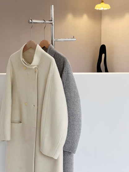 【cimz629065】實拍高級感貴氣重磅氣質羊毛桑蟬絲大衣外套251128