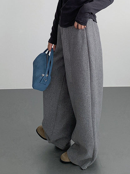【LD11011】實拍S~XL設計感毛呢西裝闊腿褲251110