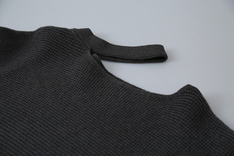 【LD11029】實拍韓系掛脖鏤空露肩針織毛衣251124