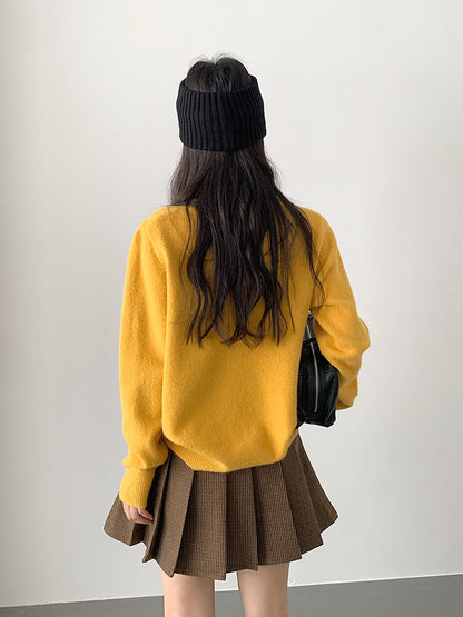 【LD3299】實拍S~XL秋冬露思同款～刺繡毛呢百褶裙251103