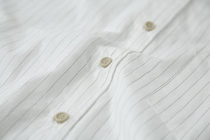 【LD003】實拍中性棉100氣質寬鬆條紋襯衫251103