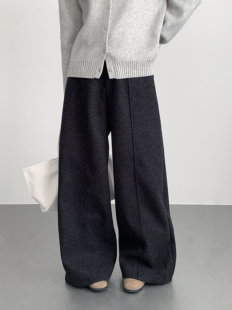 【LD11011】實拍S~XL設計感毛呢西裝闊腿褲251110
