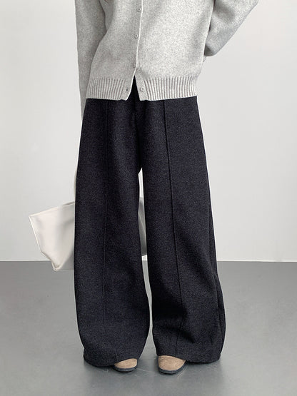 【LD11011】實拍S~XL設計感毛呢西裝闊腿褲251110