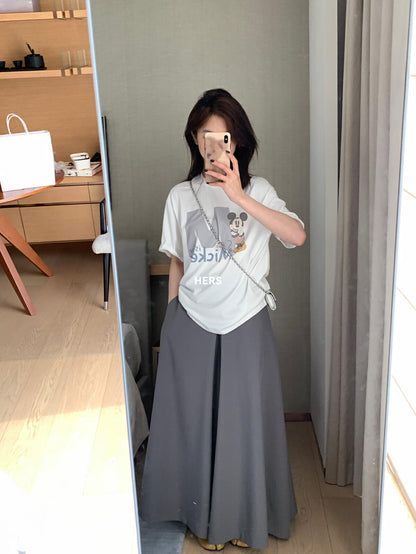 【L20610】實拍簡約日常印花寬鬆舒適短袖T恤250602
