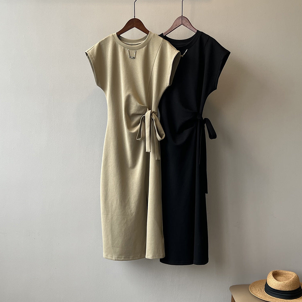 在台現貨【Y695】實拍韓國夏天開衩綁帶棉質洋裝