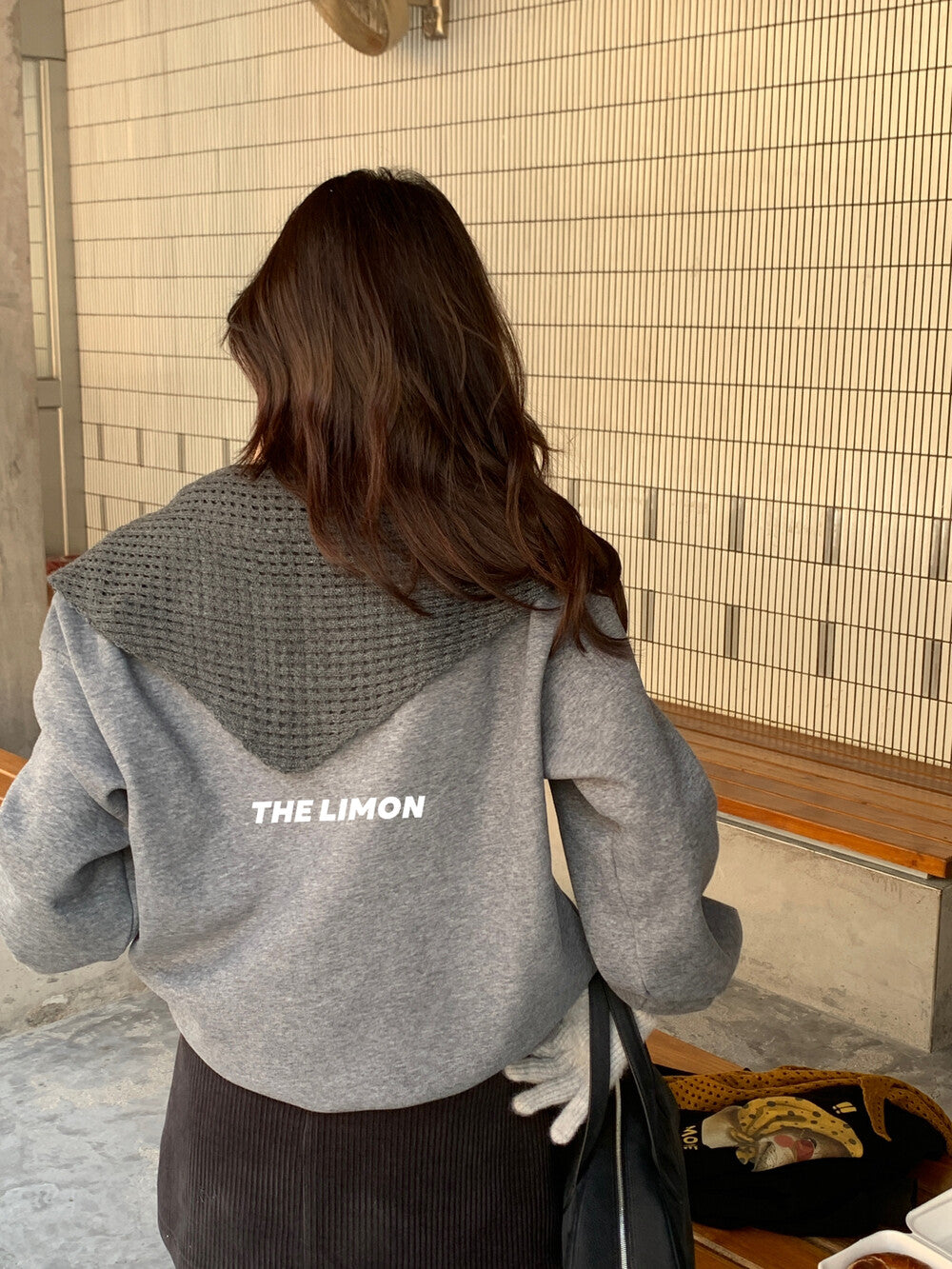 【L9295】實拍檸檬秋冬狗狗印花加絨衞衣+針織披肩251117