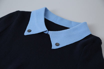 【LD11026】實拍絕美法式針織坑條假2件針織衫251124