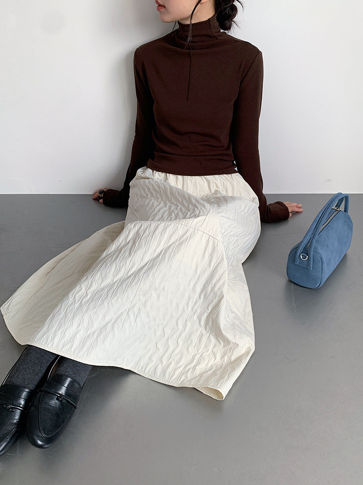 【LD11017】實拍日系加厚棉感保暖高腰花苞裙（左右有口袋）251110