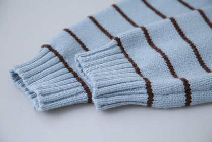 【LD11063】實拍復古條紋加厚棉羊絨針織毛衣251209