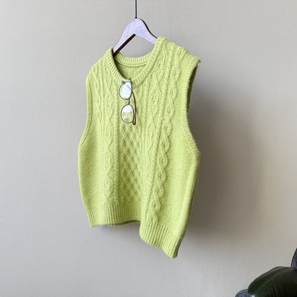 【YP2617】 實拍圓領麻花軟糯針織背心251023